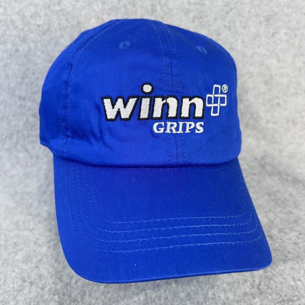 Winn Grips Logo Unisex Blue Winn Golf Hat Adjustable Cotton Dad Cap 58cm
